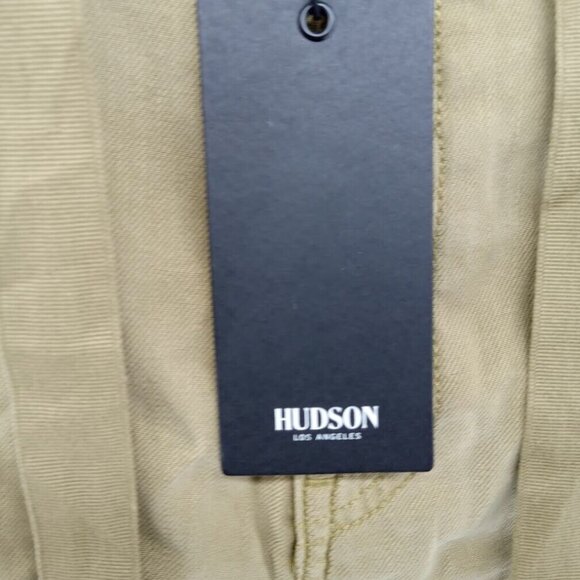 Hudson Jeans Shorts Womens Size 27 Olive Green Khaki Paperbag Style Linen Lyocel - Picture 4 of 9